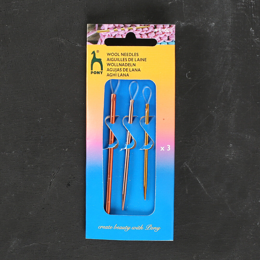 Pony Renkli Metal Yün İğnesi 3'lü - 61001